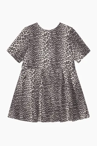 GANNI Cotton Tweed Mini Dress W0362 – leopard — produktfoto