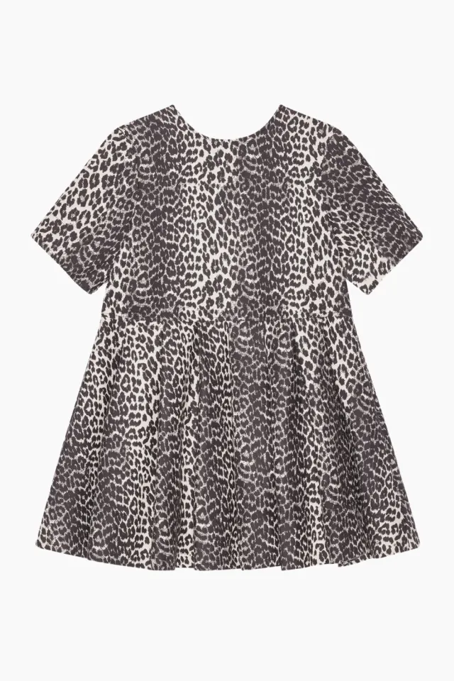 GANNI Cotton Tweed Mini Dress W0362 – leopard — produktfoto