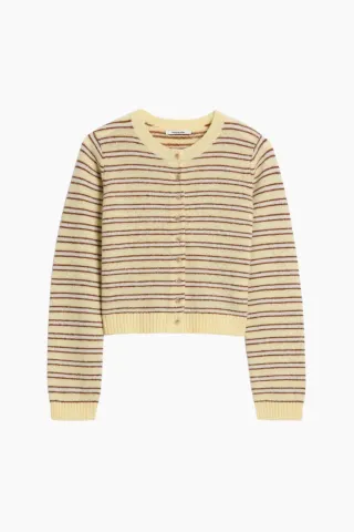 Holzweiler Stripe Wool Cardigan – Yellow Stripe — produktfoto