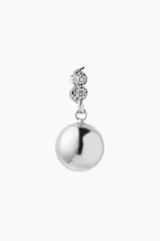 STINE A Twin Flow & Disco Ball Earring – sølv — produktfoto