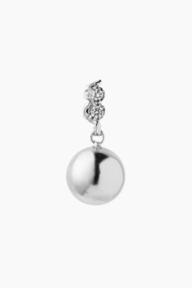 STINE A Twin Flow & Disco Ball Earring – sølv — produktfoto