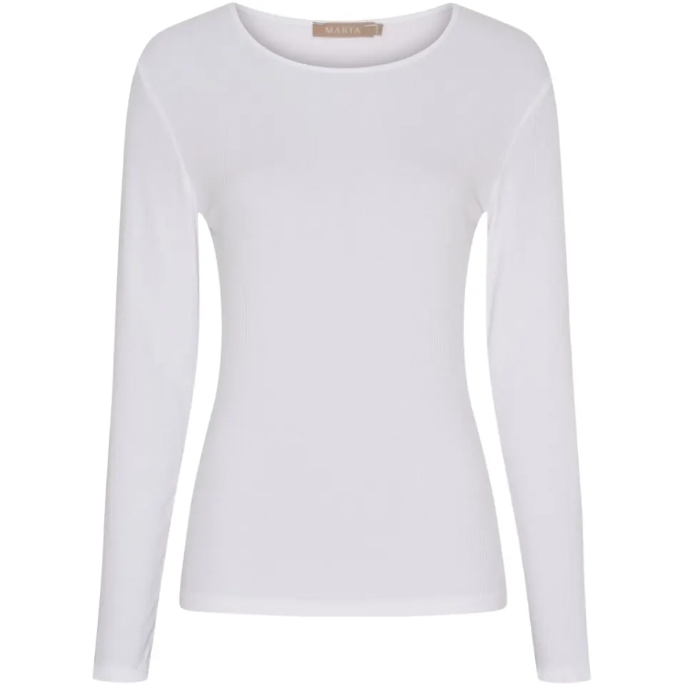 Marta du Château langærmet t-shirt MdcAster 4906 – Optical White — produktfoto