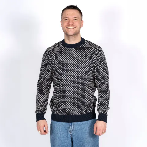 Marcus MAerwin crew neck knit – Night Sky — produktfoto
