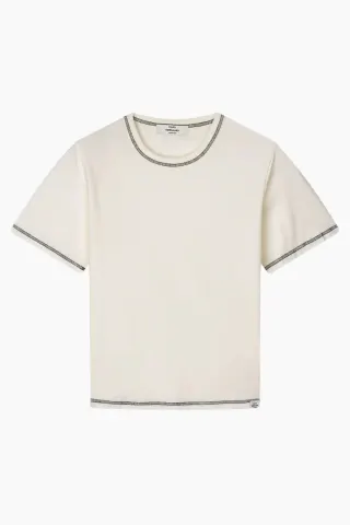 Mads Nørgaard Single Cotton Grace Tee – Snow White — produktfoto