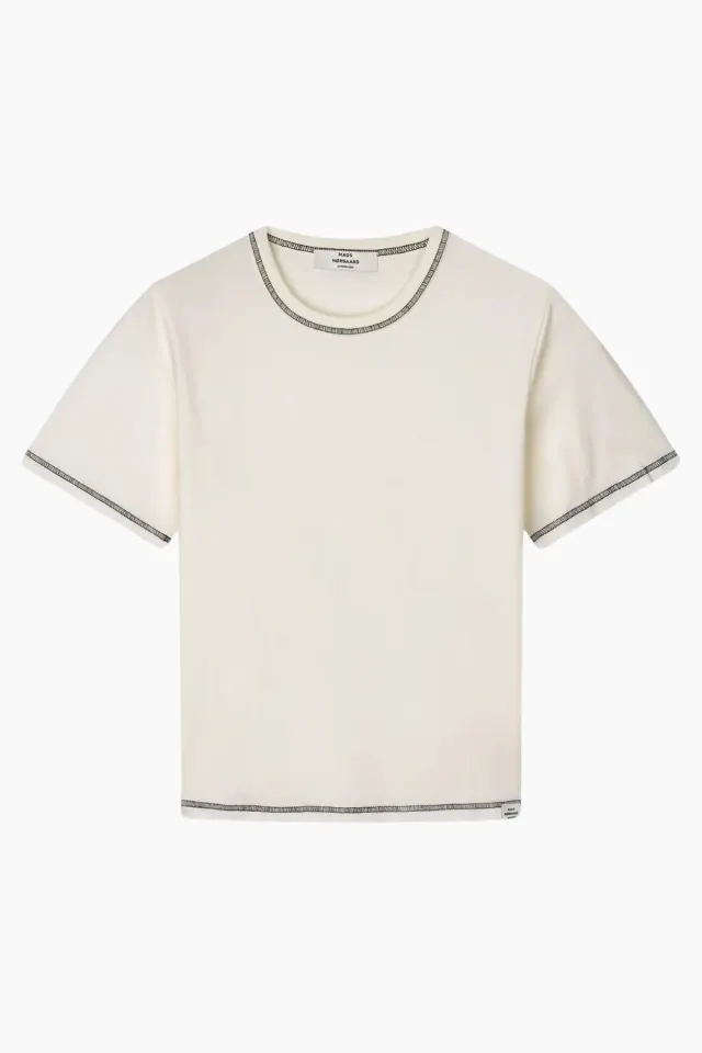 Mads Nørgaard Single Cotton Grace Tee – Snow White — produktfoto