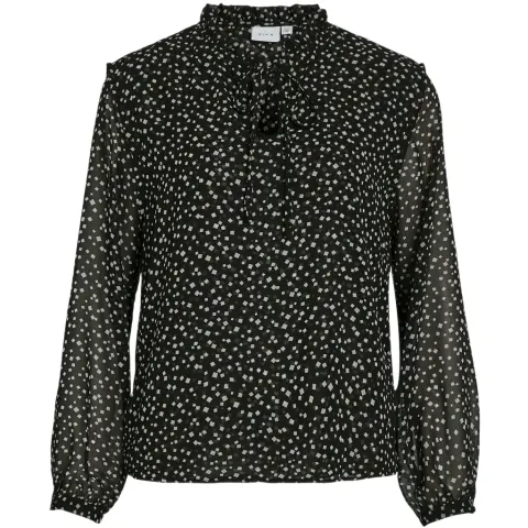 VILA bluse Vikirsti – Black Beauty Ika — produktfoto