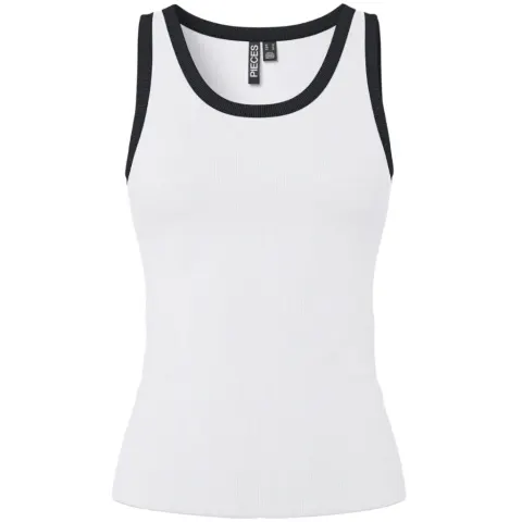Pieces top Pcmay – Bright white black contrast — produktfoto