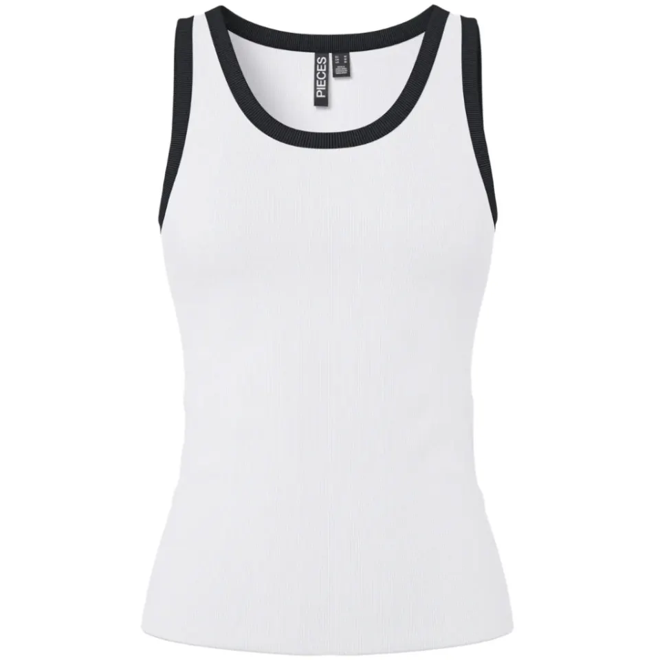 Pieces top Pcmay – Bright white black contrast — produktfoto