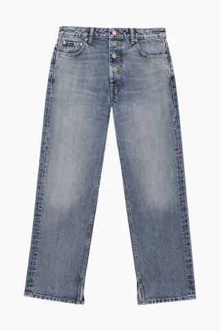 GANNI Lovy Jeans – Mid Blue Vintage — produktfoto