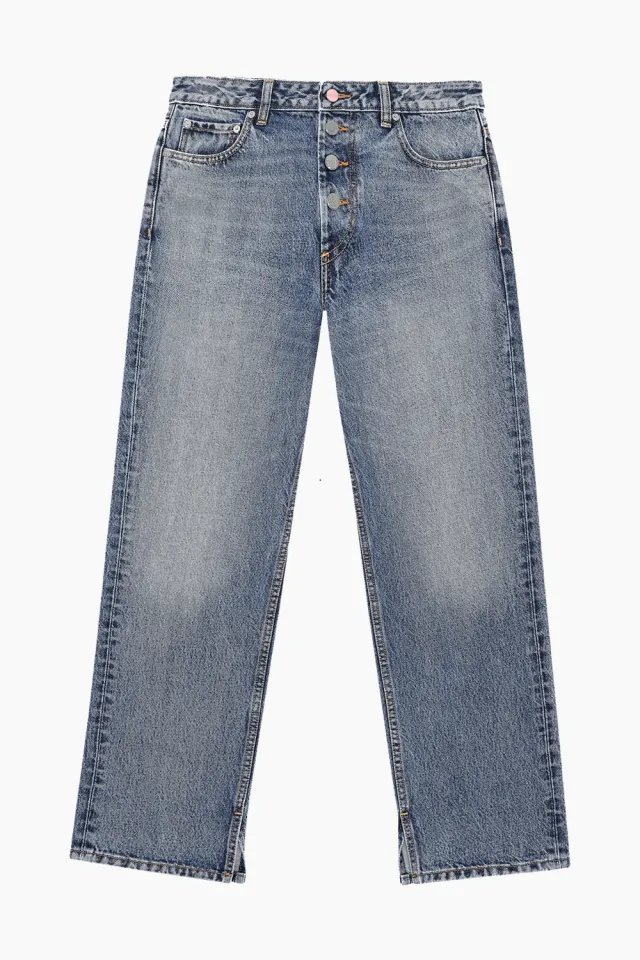 GANNI Lovy Jeans – Mid Blue Vintage — produktfoto
