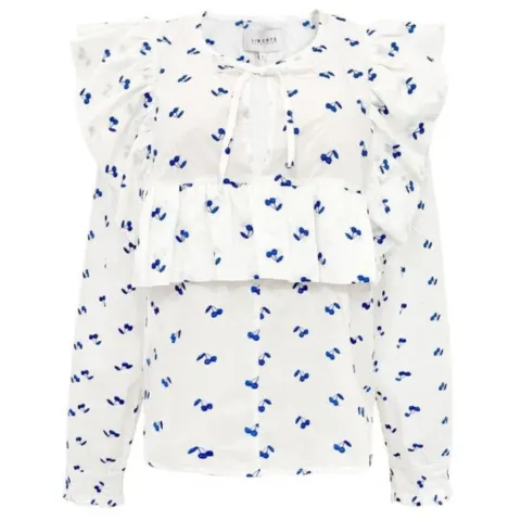 Liberté Liberte bluse Heather 22165 – WHITE BLUE CHERRY — produktfoto