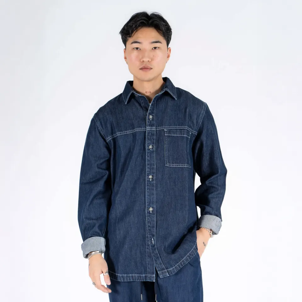 Marcus MAstuart 2051 overshirt – Blå — produktfoto