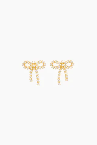 Pico Arco Small Crystal Studs – Goldplated — produktfoto