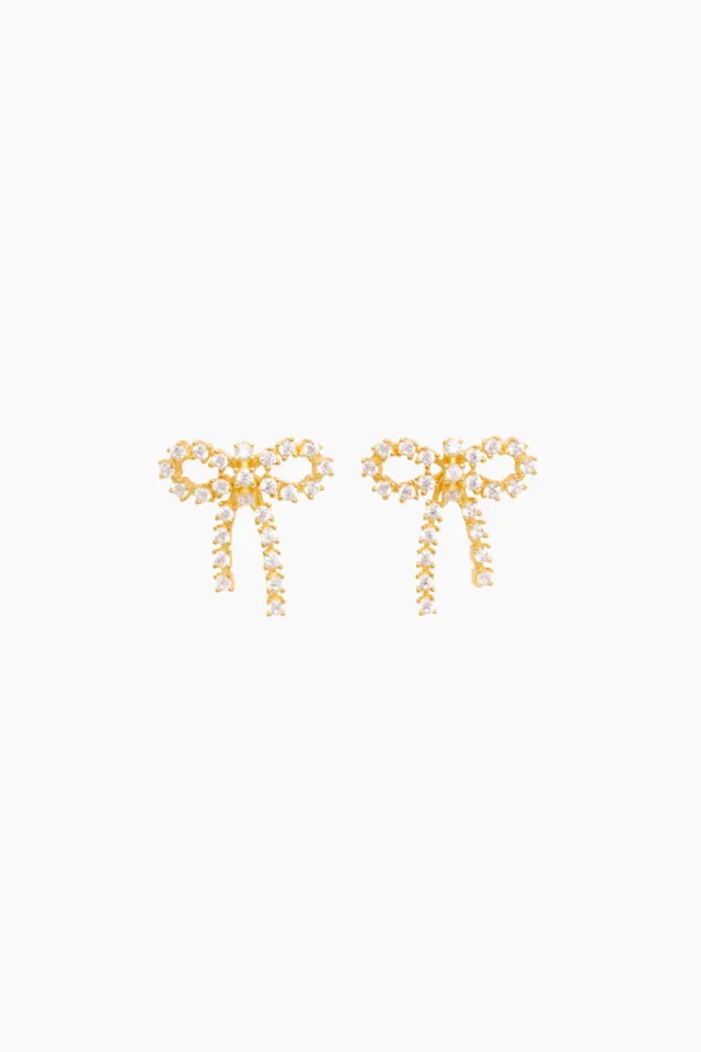 Pico Arco Small Crystal Studs – Goldplated — produktfoto