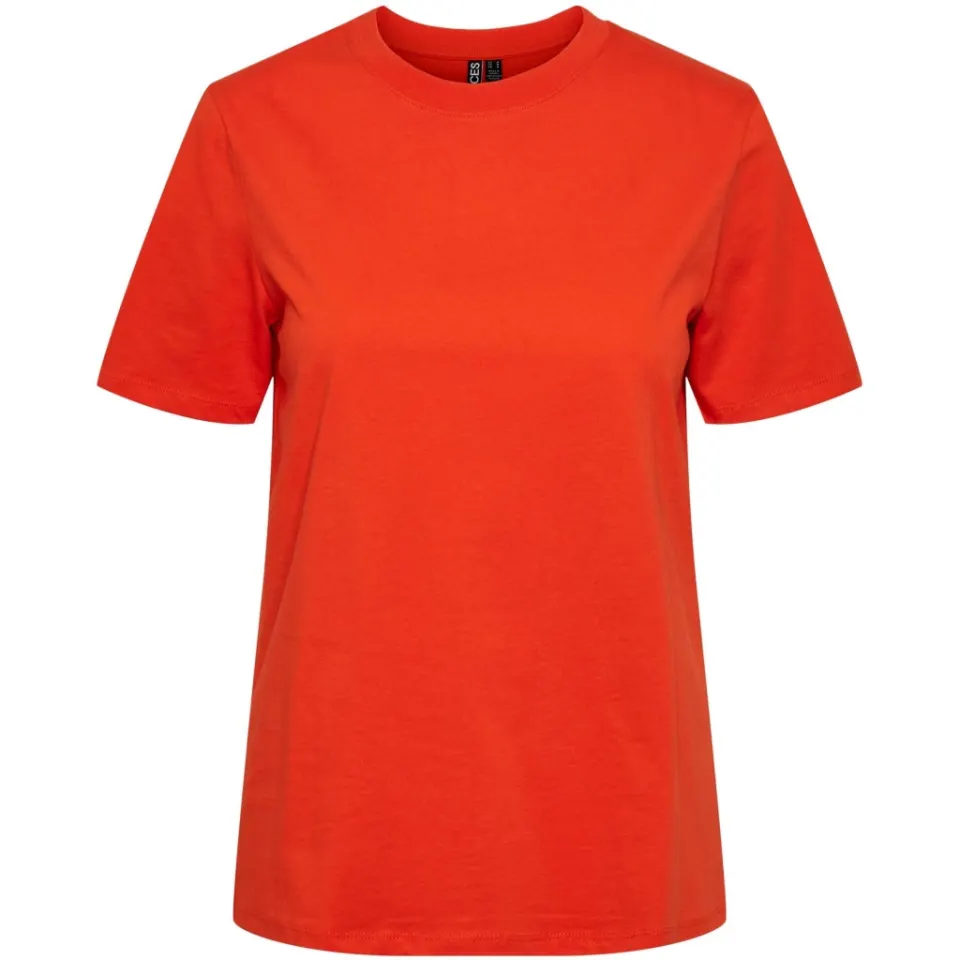 Pieces t-shirt Pcria – Tangerine Tango — produktfoto