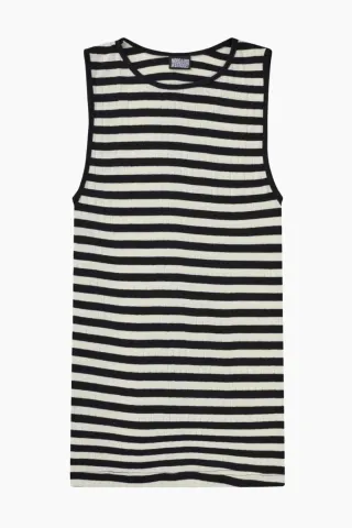 Nørgaard på Strøget NPS Tank Top Broadway – Black/Ecru — produktfoto