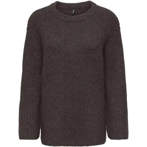 ONLY strik Onlmaggie med rund halsudskæring – Coffee Bean Melange — produktfoto
