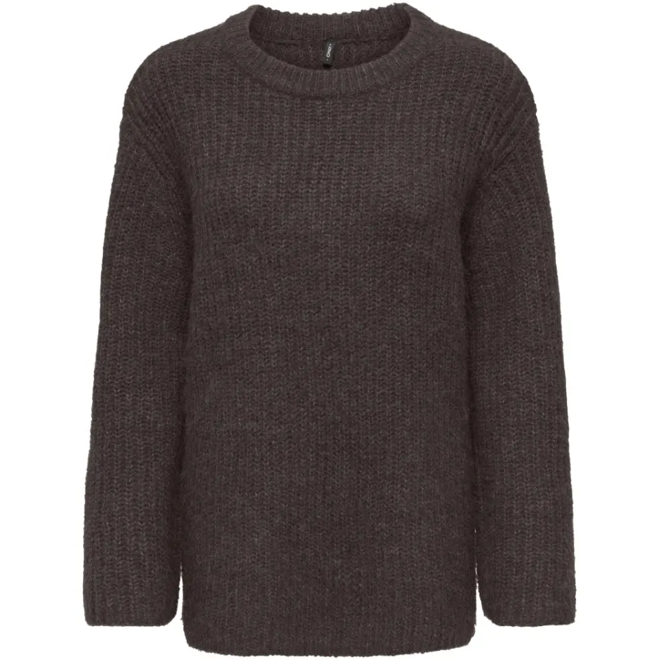 ONLY strik Onlmaggie med rund halsudskæring – Coffee Bean Melange — produktfoto