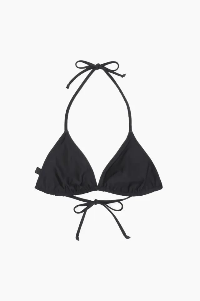 GANNI Recycled Core Solid String Bikini Top A4043 – sort — produktfoto
