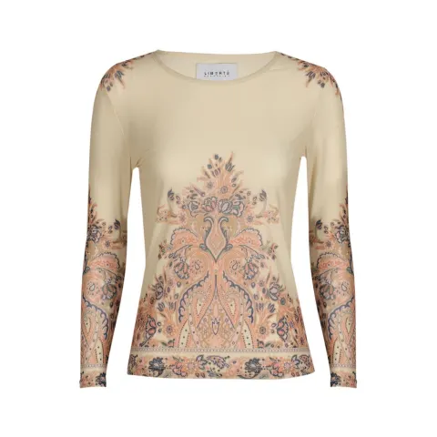 Liberté bluse Mesh – Creme paisley — produktfoto