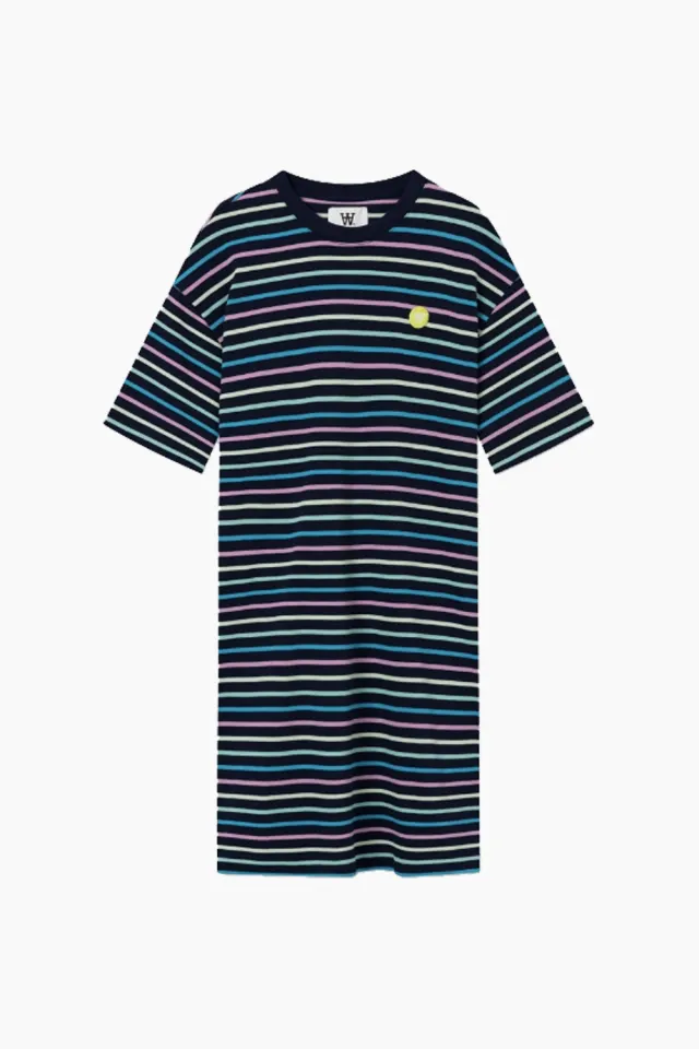Wood Wood Ulla Stribe Dress – Navy Stripes — produktfoto