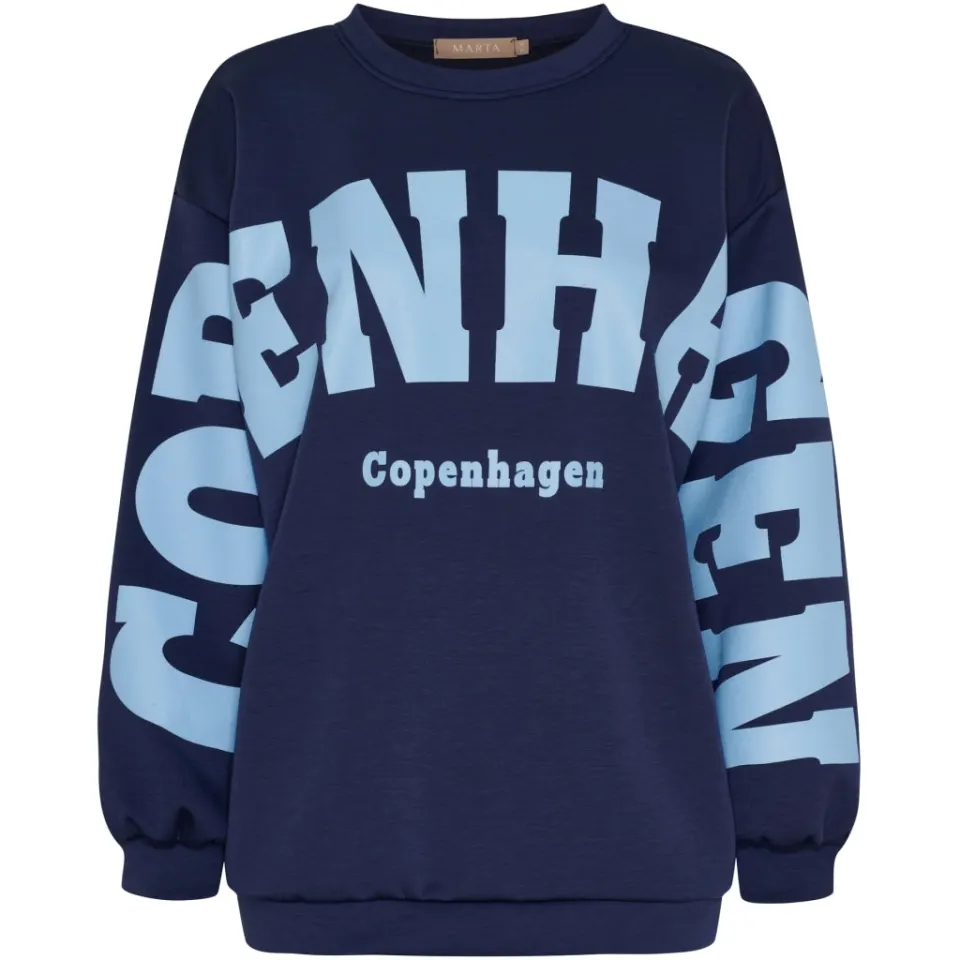 Marta du Château sweatshirt MdcHibiscus 22659 – Navy/Sky — produktfoto