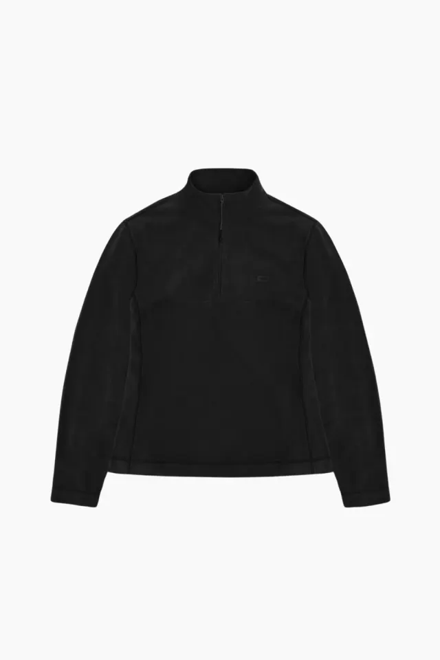 Rains Addis Fleece Curve Half Zip – sort — produktfoto
