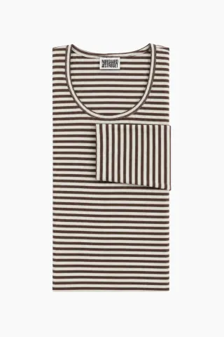 Nørgaard på Strøget 101 NPS Stripes – Brown/Ecru — produktfoto
