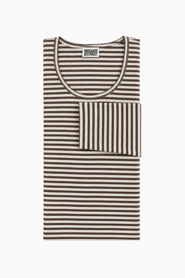 Nørgaard på Strøget 101 NPS Stripes – Brown/Ecru — produktfoto