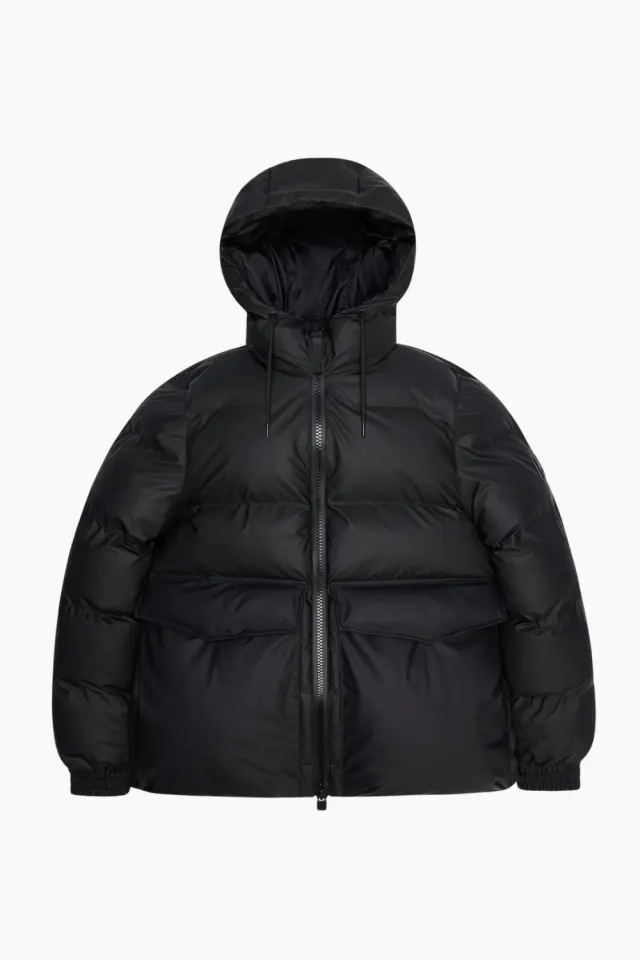 Rains Alta A-Line Puffer W Jacket W3T3 – sort — produktfoto