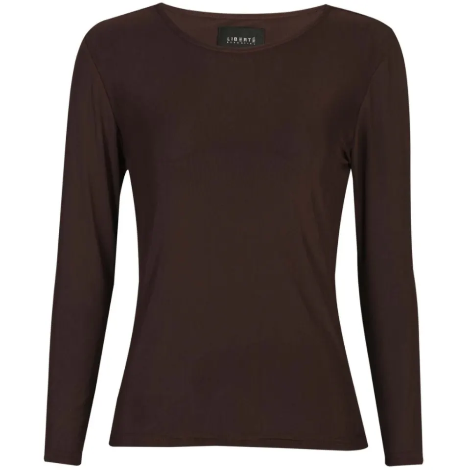 Liberté bluse Mesh – mørkebrun — produktfoto