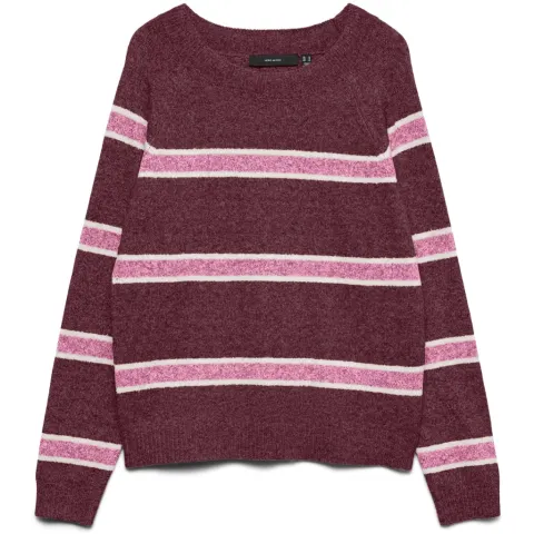 Vero Moda strik Vmdoffy – Windsor Wine W. BIRCH AND PRISM PINK — produktfoto