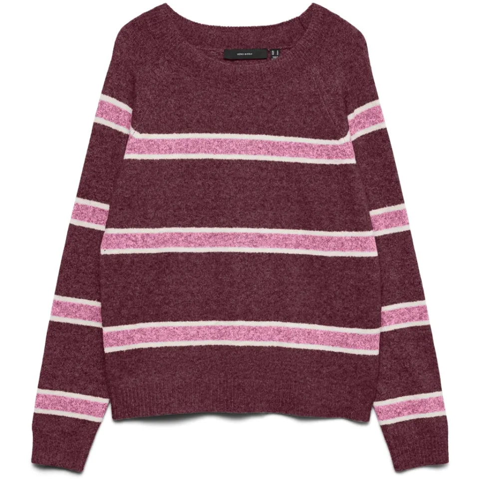 Vero Moda strik Vmdoffy – Windsor Wine W. BIRCH AND PRISM PINK — produktfoto