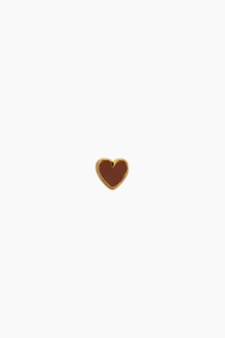 STINE A Petit Love Heart Mocha Enamel – guld — produktfoto