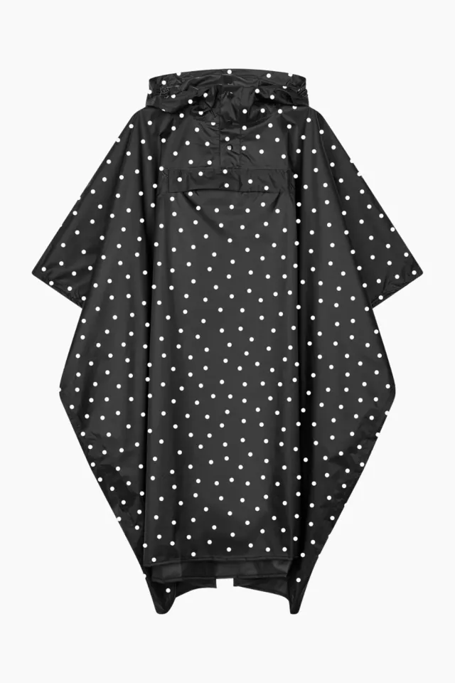 Mads Nørgaard Raino Scape Dot Cape – Dot AOP Black — produktfoto