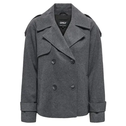ONLY jakke Onlmaisy – Dark Grey Melange Black lining — produktfoto