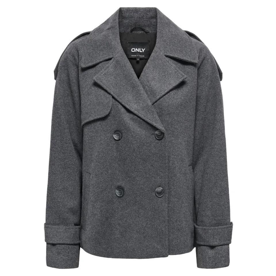 ONLY jakke Onlmaisy – Dark Grey Melange Black lining — produktfoto