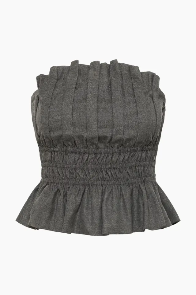 Gestuz GZpauline Corset – Dark Grey Melange — produktfoto