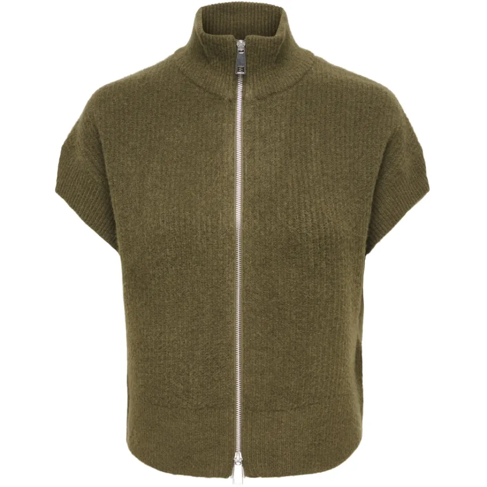ONLY vest Onlbianca – Beech Melange/Silver Zip — produktfoto