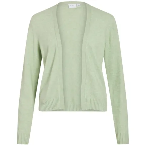 VILA Cardigan Viril Short L/S Knit Cardigan-noos – Smoke Green LIGHT MELANGE — produktfoto