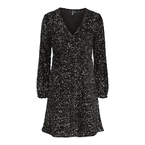 Pieces kjole Pckam i 100 % polyester – Black Black sequins — produktfoto
