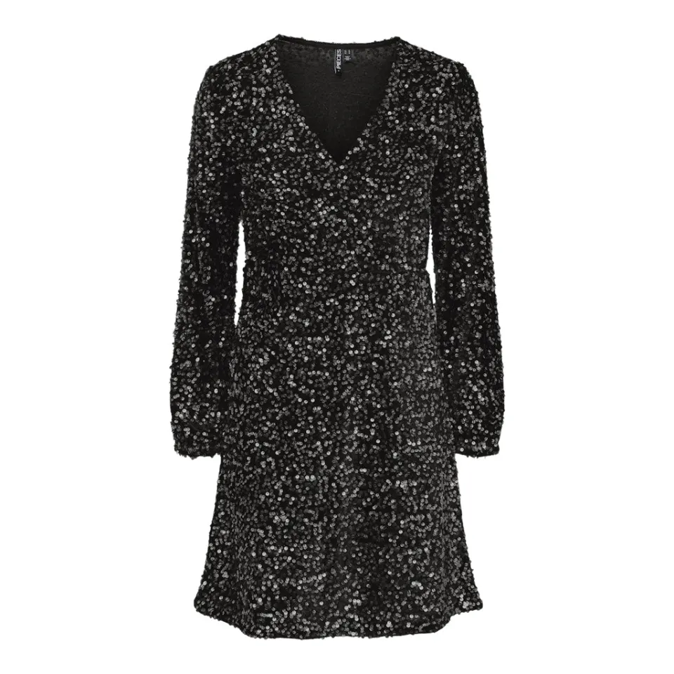 Pieces kjole Pckam i 100 % polyester – Black Black sequins — produktfoto