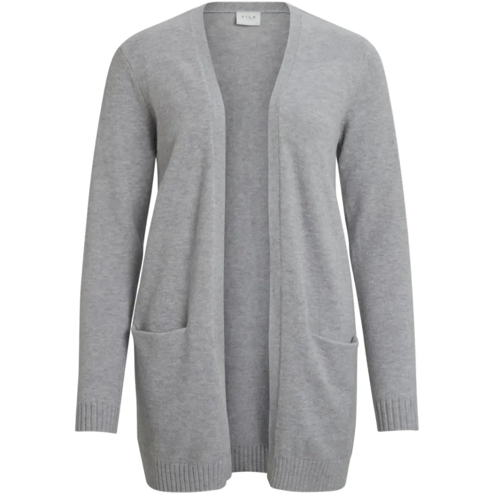 VILA cardigan Viril – Medium grey melange — produktfoto