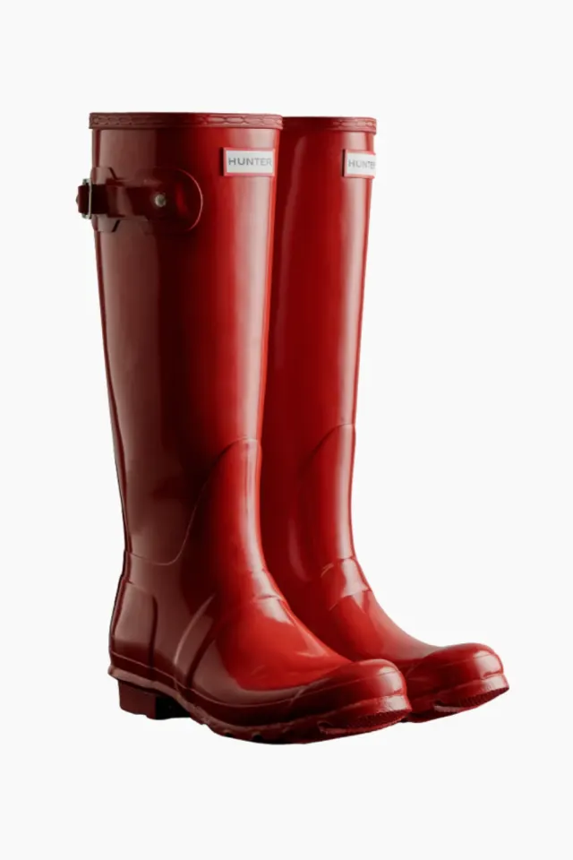 Hunter Womens Original Tall Gloss Boot – Military Red — produktfoto