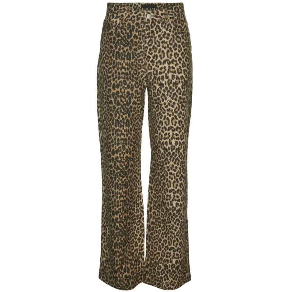 Vero Moda jeans Vmtessa i 100 % bomuld – Silver Mink LEOPARD — produktfoto