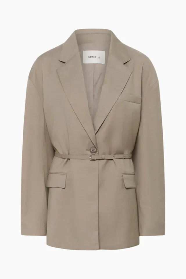 Gestuz GZNella OZ Blazer – Olive Sand Melange — produktfoto