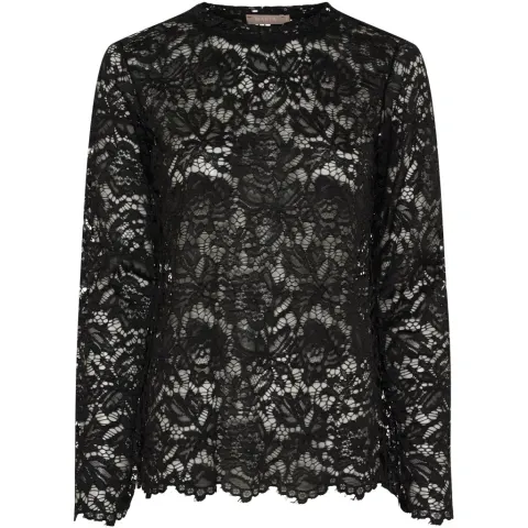 Marta du Château langærmet blonde t-shirt MdcMilley 7707 – sort — produktfoto
