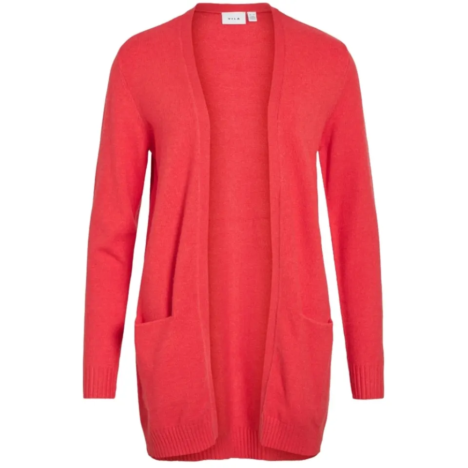VILA cardigan Viril – Hibiscus DARK MELANGE — produktfoto