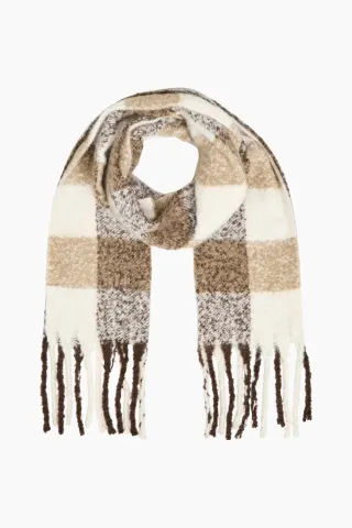.Object Objmitta Check Scarf Rep - Desert Taupe/Multi – Object — produktfoto