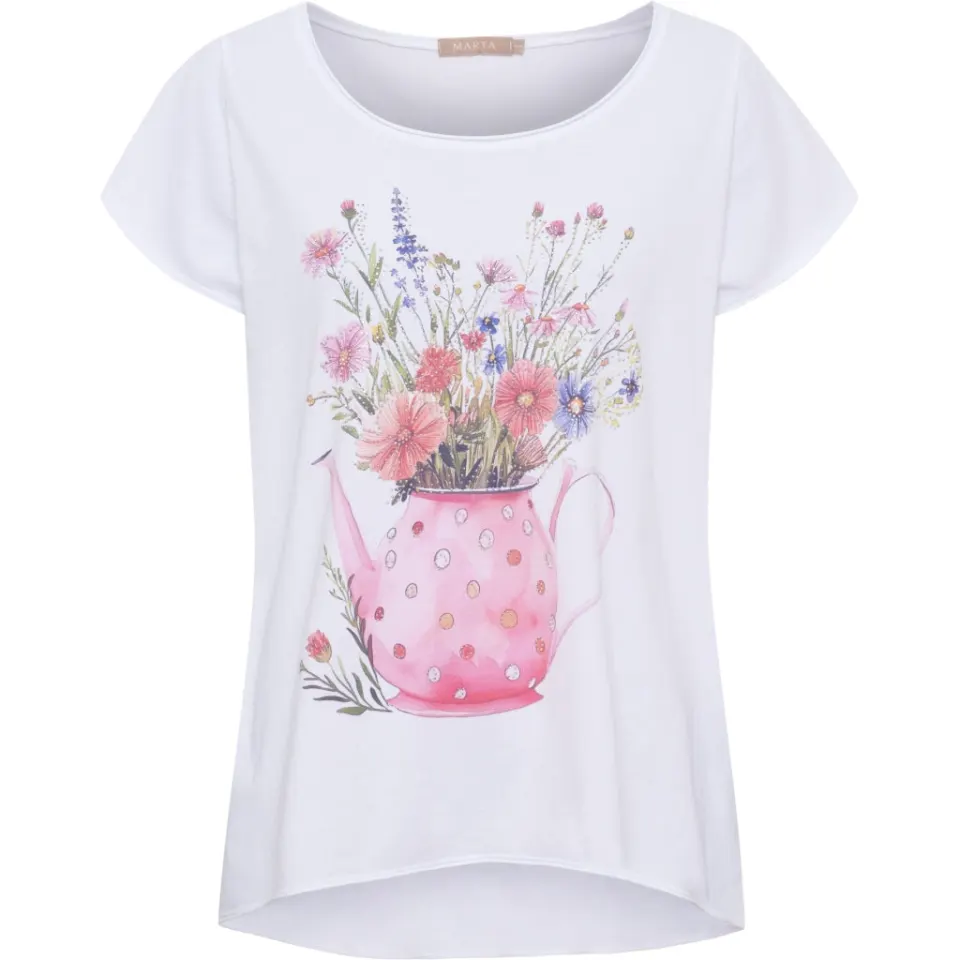 Marta du Château T-Shirt MdcMarie 1535 med kande- og blomsterprint – pink — produktfoto
